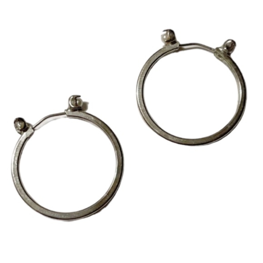 Vintage reversible silver hoop earrings